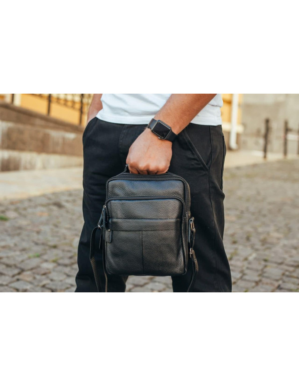 Сумка через плече з натуральної шкіри  Isernia, чорна