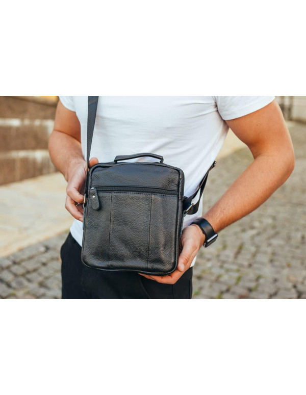 Сумка через плече з натуральної шкіри  Isernia, чорна