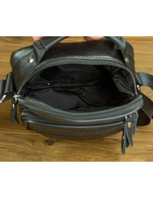 Сумка через плече з натуральної шкіри  Isernia, чорна