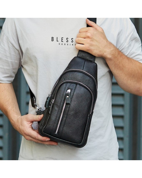 Сумка-слінг чоловіча на одне плече Olbia, чорна