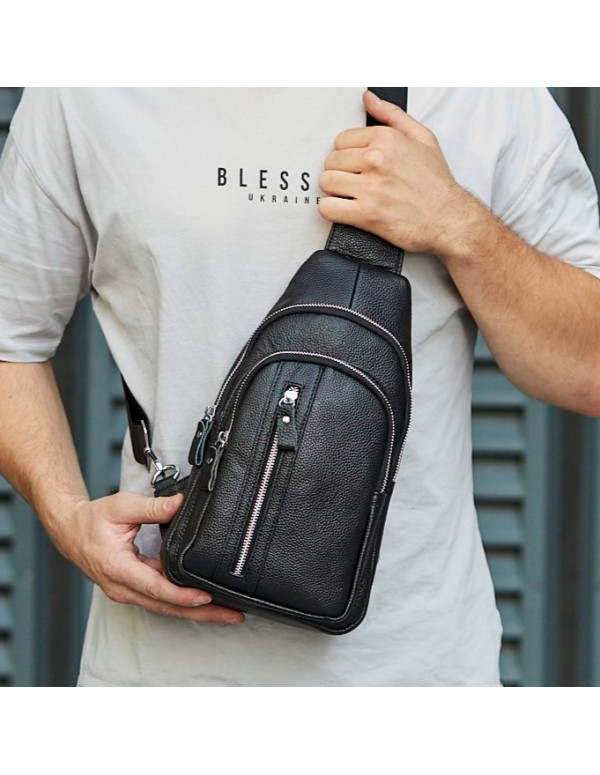 Сумка-слінг чоловіча на одне плече Olbia, чорна