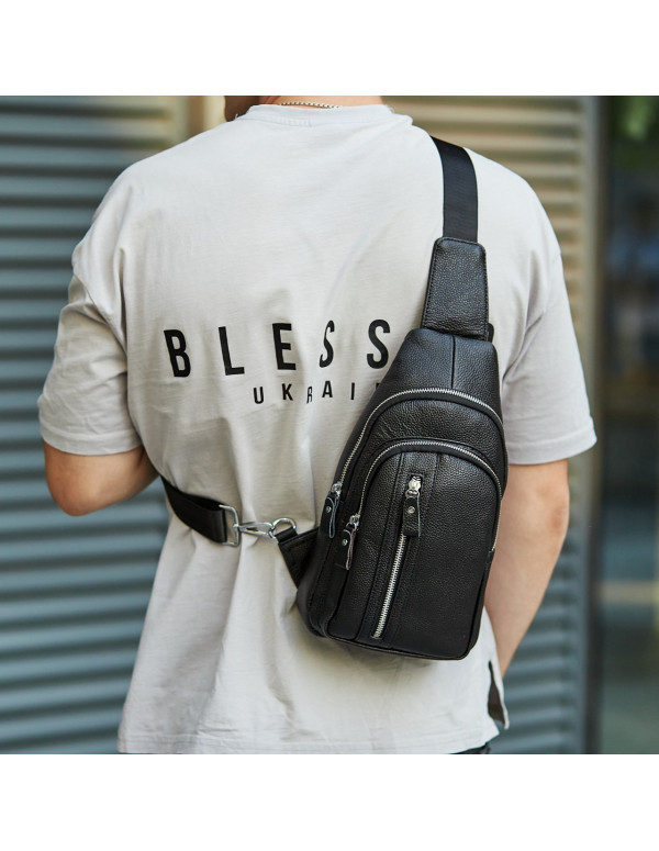 Сумка-слінг чоловіча на одне плече Olbia, чорна