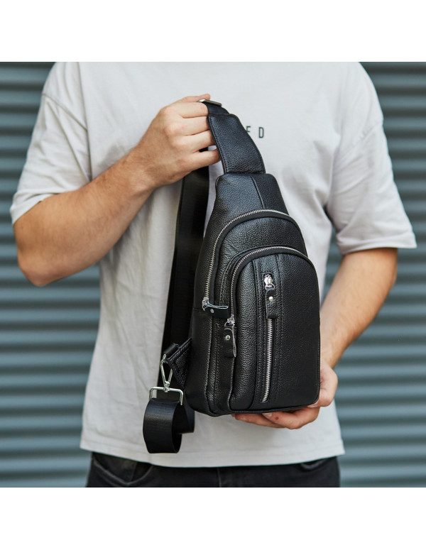 Сумка-слінг чоловіча на одне плече Olbia, чорна