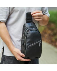 Чоловіча нагрудна сумка рюкзак Bronte,чорна