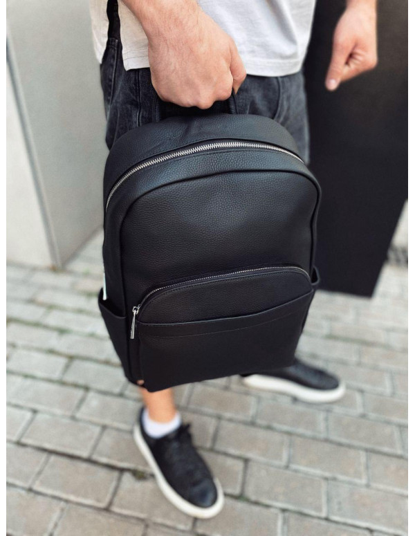 Чоловічий міський шкіряний рюкзак Liora, чорний