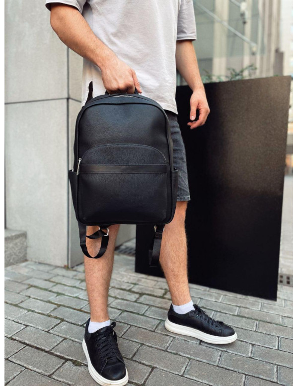 Чоловічий міський шкіряний рюкзак Liora, чорний