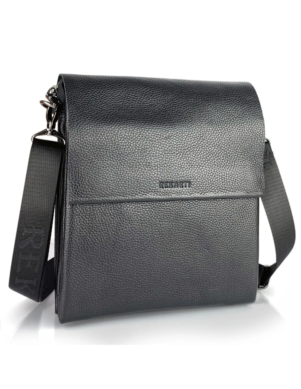 Чоловічий шкіряний месенджер Sondrio,чорний