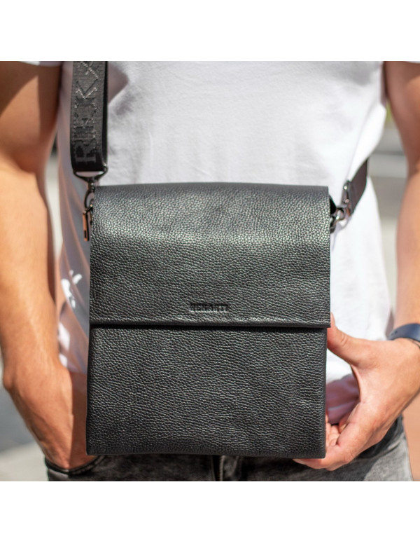 Чоловічий шкіряний месенджер Sondrio,чорний