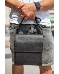 Чоловічий шкіряний месенджер Sondrio,чорний