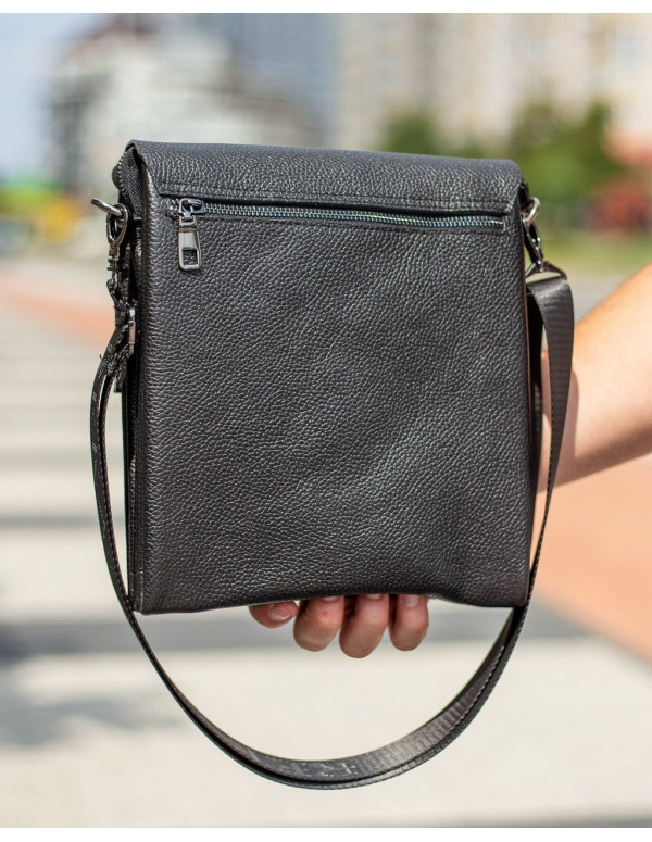 Чоловічий шкіряний месенджер Sondrio,чорний