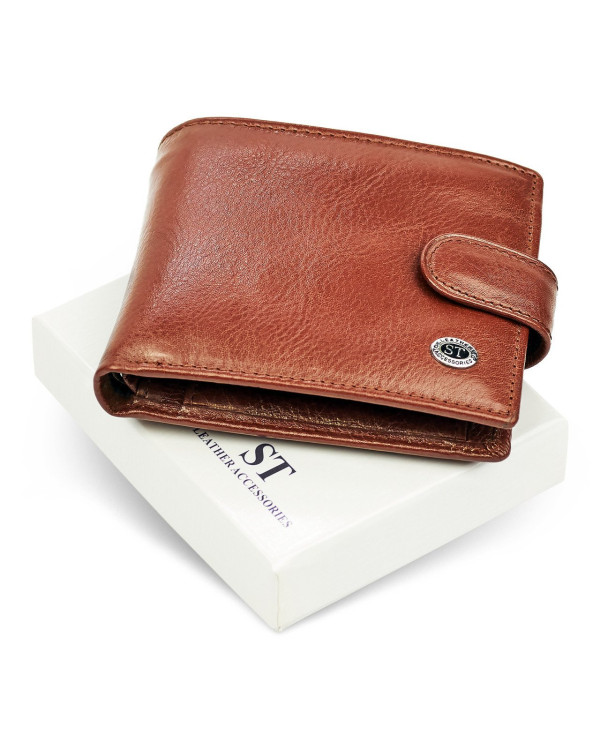 Чоловічий портмоне з натуральної шкіри ST Leather B104 Коричневий