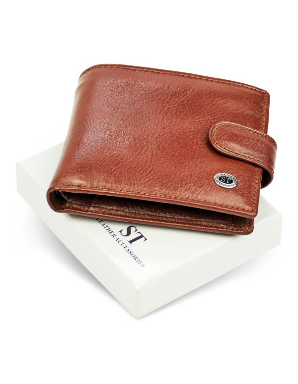 Чоловічий портмоне з натуральної шкіри ST Leather B104 Коричневий
