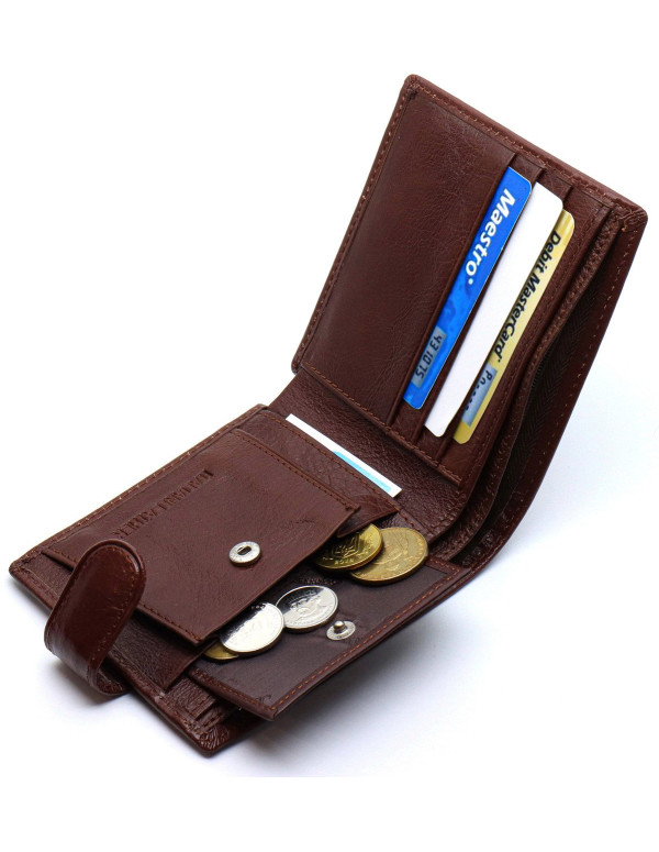 Чоловічий портмоне з натуральної шкіри ST Leather B104 Коричневий