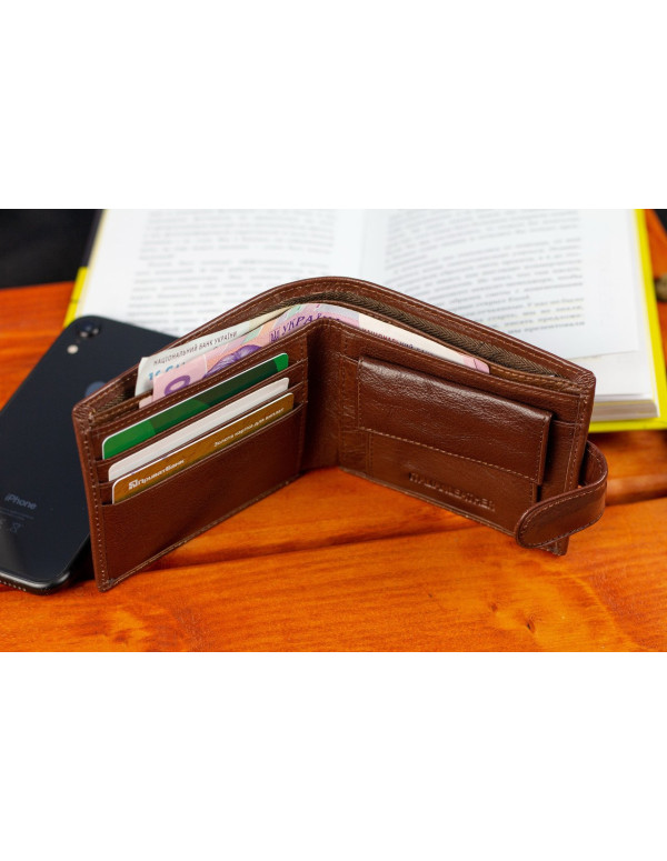 Чоловічий портмоне з натуральної шкіри ST Leather B104 Коричневий