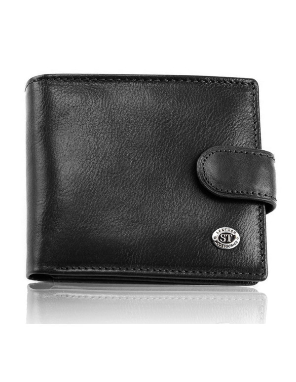 Стильне шкіряне портмоне ST Leather В 103 Чорний