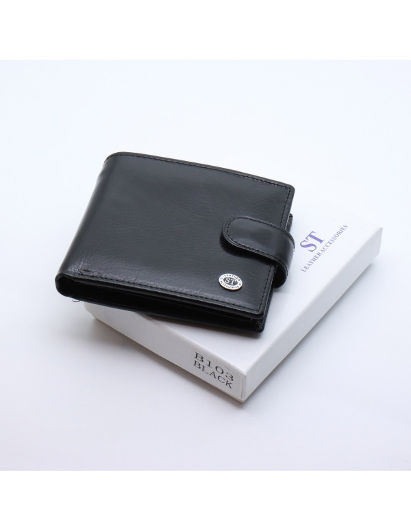 Стильне шкіряне портмоне ST Leather В 103 Чорний