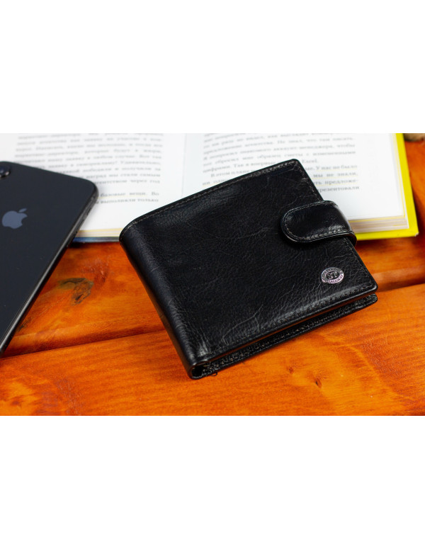 Стильне шкіряне портмоне ST Leather В 103 Чорний