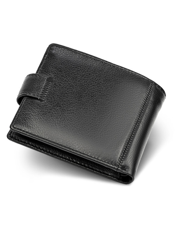 Класичне чоловіче портмоне з натуральної шкіри ST Leather ST102 Чорний
