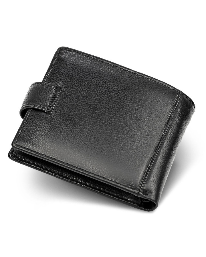 Класичне чоловіче портмоне з натуральної шкіри ST Leather ST102 Чорний