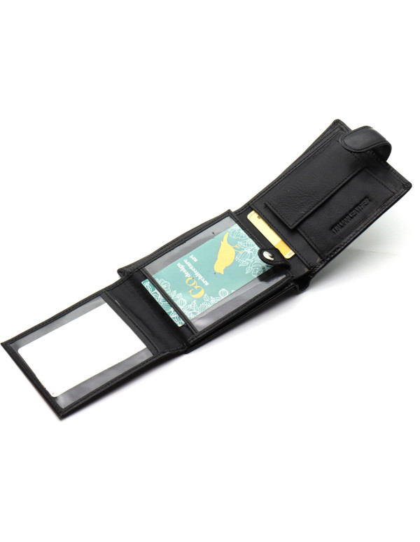 Класичне чоловіче портмоне з натуральної шкіри ST Leather ST102 Чорний