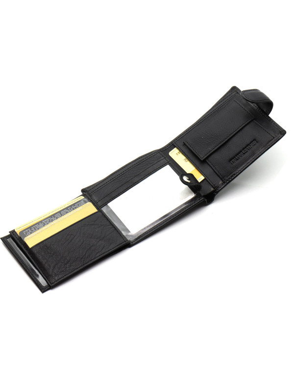 Класичне чоловіче портмоне з натуральної шкіри ST Leather ST102 Чорний