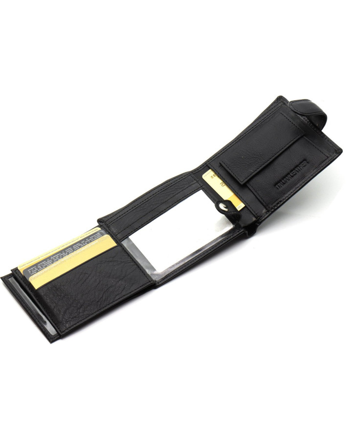 Класичне чоловіче портмоне з натуральної шкіри ST Leather ST102 Чорний