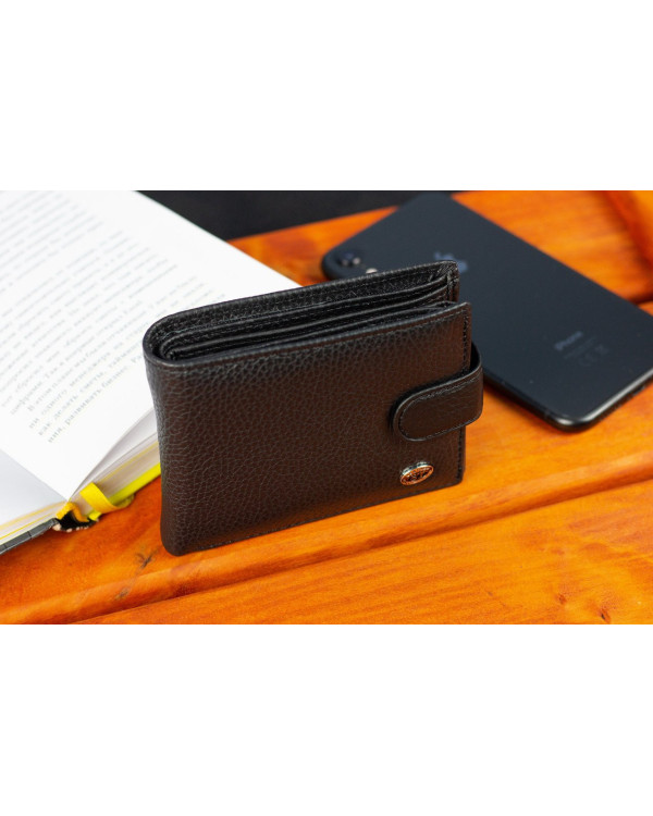 Класичне чоловіче портмоне з натуральної шкіри ST Leather ST102 Чорний