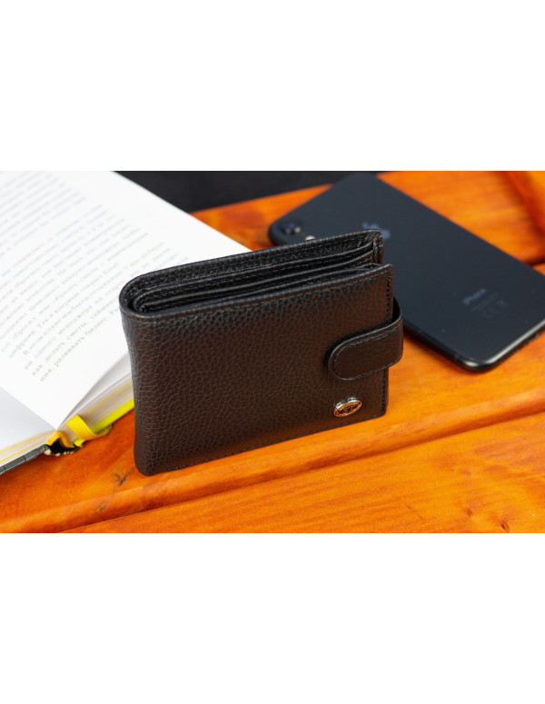 Класичне чоловіче портмоне з натуральної шкіри ST Leather ST102 Чорний