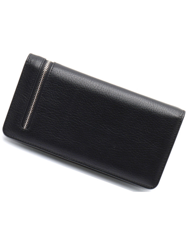 Чорний багатофункціональний чоловічий гаманець з натуральної шкіри МС291