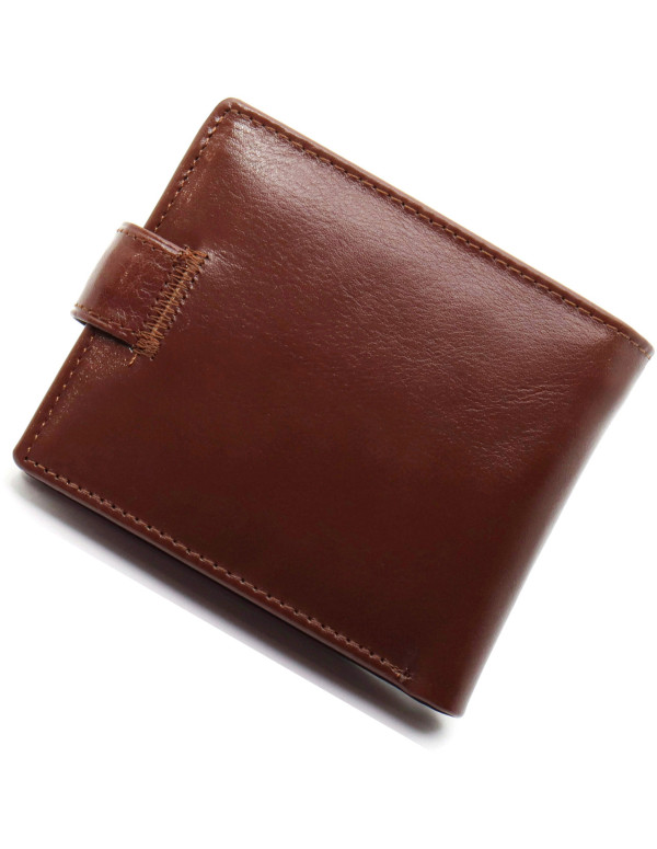 Коричневе чоловіче портмоне з натуральної шкіри з фіксацією ST Leather ST103