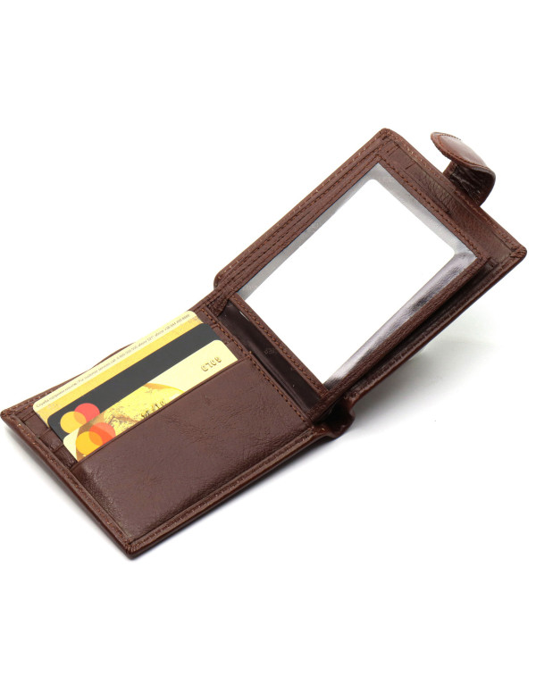 Коричневе чоловіче портмоне з натуральної шкіри з фіксацією ST Leather ST103