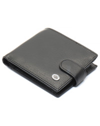 Чорне чоловіче портмоне з натуральної шкіри з фіксацією ST Leather ST103