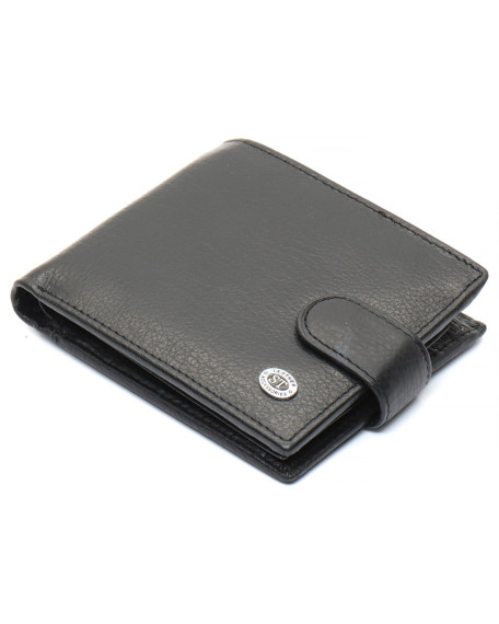 Чорне чоловіче портмоне з натуральної шкіри з фіксацією ST Leather ST103