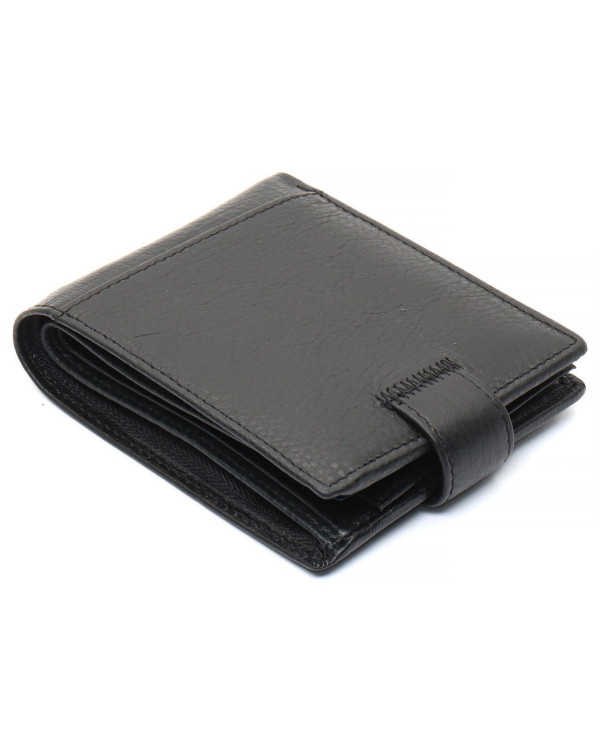 Чорне чоловіче портмоне з натуральної шкіри з фіксацією ST Leather ST103