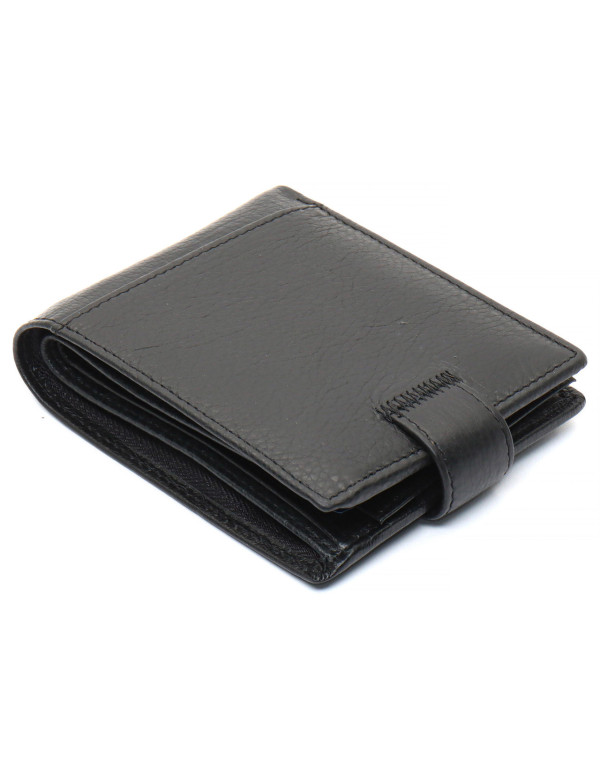Чорне чоловіче портмоне з натуральної шкіри з фіксацією ST Leather ST103