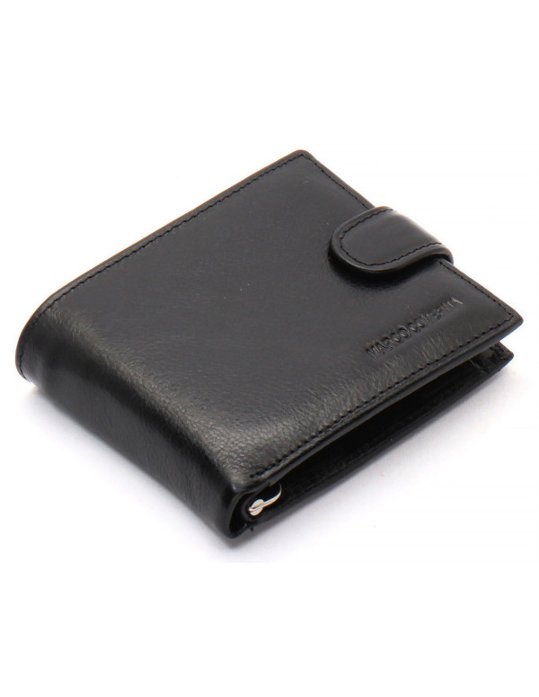 Чорне шкіряне чоловіче портмоне із затискачем для грошей Marco Coverna MC-2006H-1