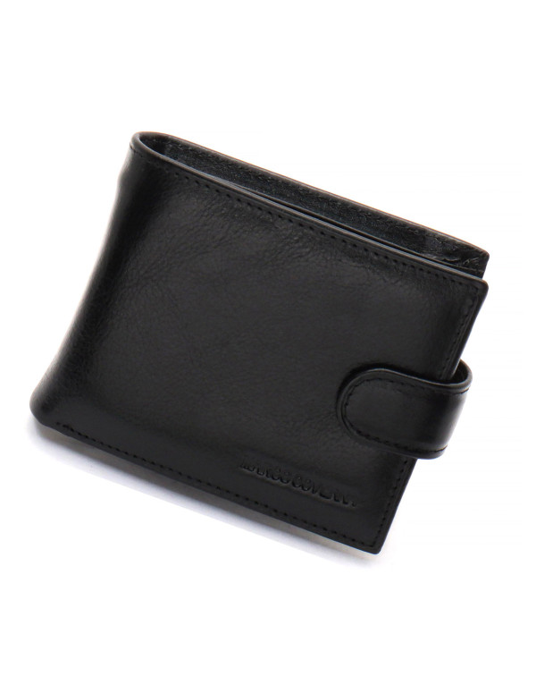 Чорне шкіряне чоловіче портмоне із затискачем для грошей Marco Coverna MC-2006H-1