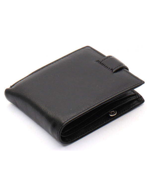 Чорне шкіряне чоловіче портмоне із затискачем для грошей Marco Coverna MC-2006H-1