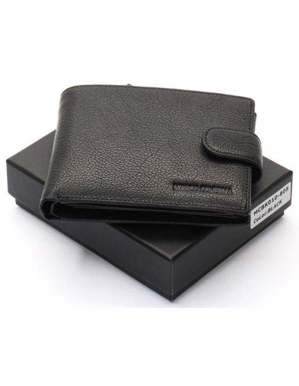 Чорне шкіряне портмоне з відділом для документів Marco Coverna MCBK10-805