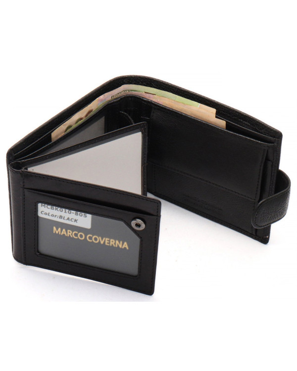 Чорне шкіряне портмоне з відділом для документів Marco Coverna MCBK10-805