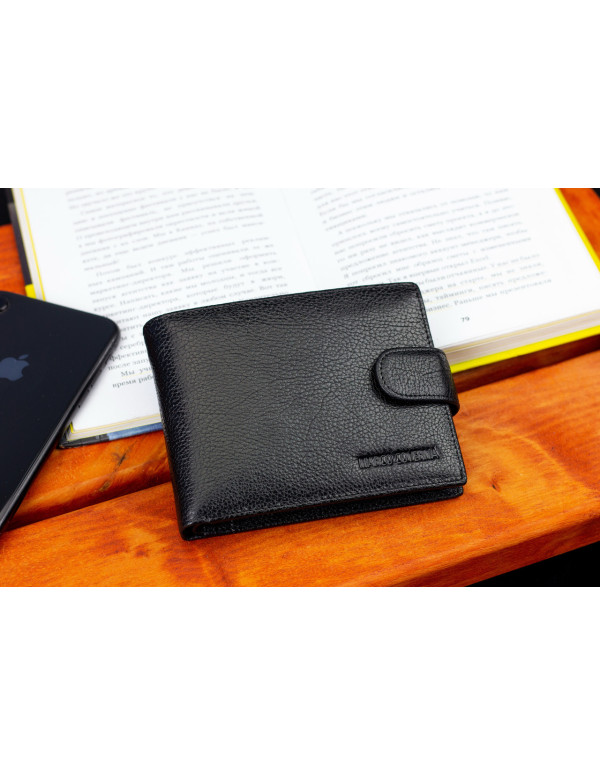 Чорне шкіряне портмоне з відділом для документів Marco Coverna MCBK10-805