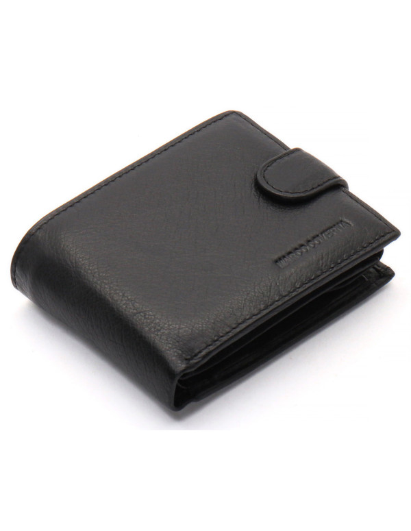 Чорне чоловіче портмоне з натуральної шкіри із візитницею Marco Coverna MC-2057-1
