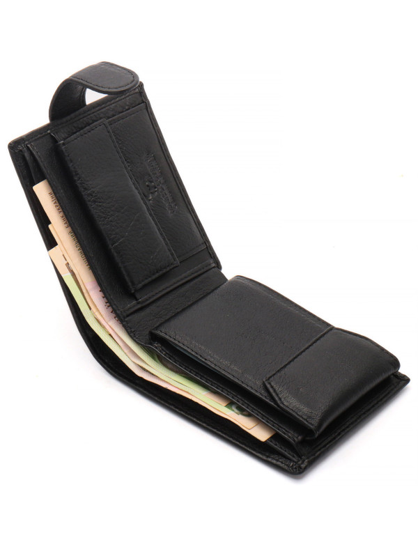 Чорне чоловіче портмоне з натуральної шкіри із візитницею Marco Coverna MC-2057-1