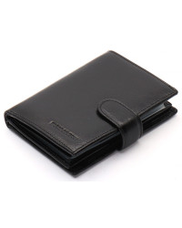 Чорне чоловіче портмоне з натуральної шкіри з відділенням під автодокументи Marco Coverna MC-2090H-1