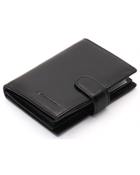 Чорне чоловіче портмоне з натуральної шкіри з відділенням під автодокументи Marco Coverna MC-2090H-1