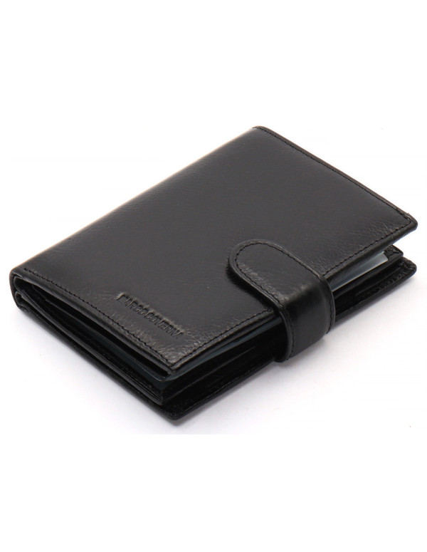 Чорне чоловіче портмоне з натуральної шкіри з відділенням під автодокументи Marco Coverna MC-2090H-1