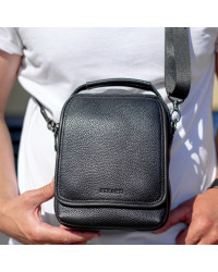 Чоловіча шкіряна сумка-барсетка Loren, чорна