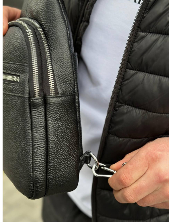 Чоловіча сумка-бананка через плече Novara, чорна