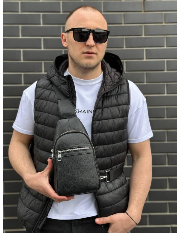 Чоловіча сумка-бананка через плече Novara, чорна