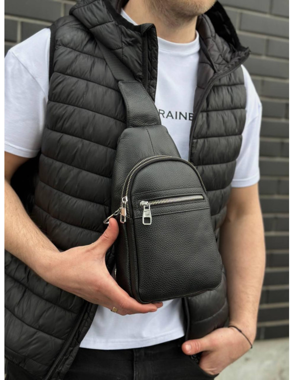 Чоловіча сумка-бананка через плече Novara, чорна